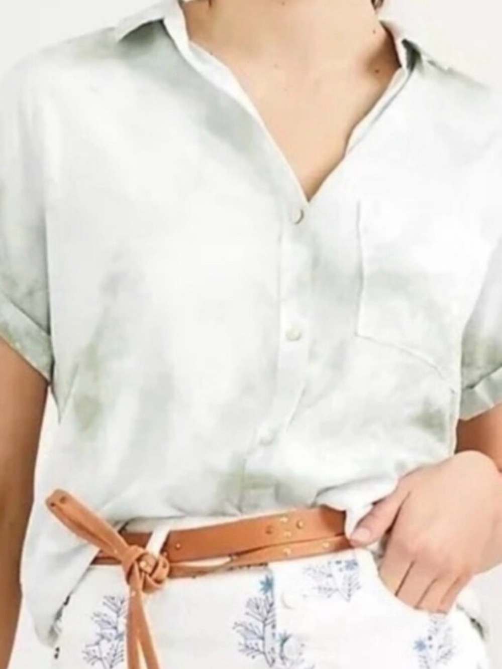 cloth & stone Mint Short-Sleeve Button-Front Shirt